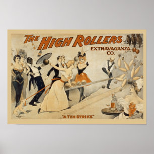 Vintage Bowling-Werbung Poster