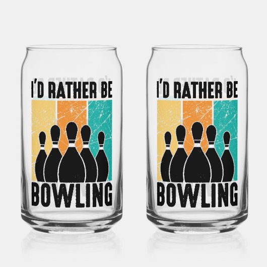 Vintage-Bowlingpins-Grafik Dosenglas (Vorderseite)