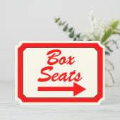 Vintage Box-Sitze Unterschreiben Rennen Party Einl Einladung (Stehend Vorderseite)