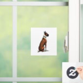 Vintage Boxer Dog From Behind Illustration Brown W Fensteraufkleber (Zuhause)