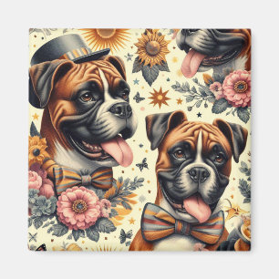 Vintage Boxer-Dog-Illustration Magnet