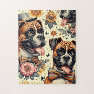 Vintage Boxer-Dog-Illustration Puzzle