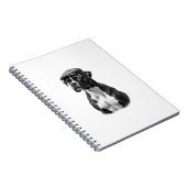 Vintage Boxer Dog in Cap Monochrome Graphic Illust Notizblock (Rechte Seite)