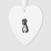 Vintage Boxer Dog in Cap Monochrome Graphic Illust Ornament (Vorderseite)