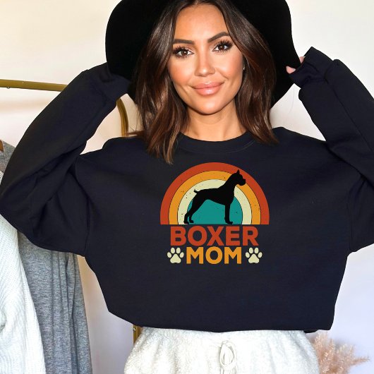 Vintage Boxer Dog Mom Sunset Sweatshirt