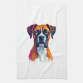 Vintage Boxer Dog Portrait Color Splash Pop Art Il Geschirrtuch (Vertikal)