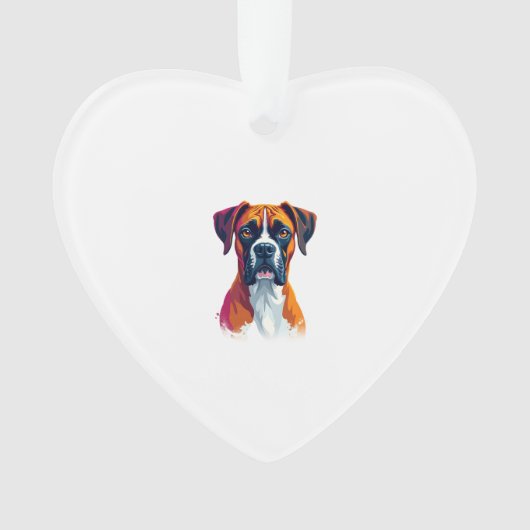 Vintage Boxer Dog Portrait Color Splash Pop Art Il Ornament (Vorderseite)