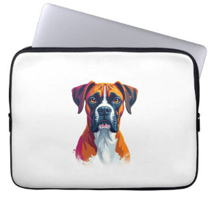 Vintage-Boxer-Hundeporträt-Farbsplash-Pop-Art-Il Laptopschutzhülle