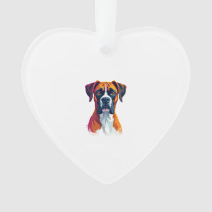 Vintage-Boxer-Hundeporträt-Farbsplash-Pop-Art-Il Ornament
