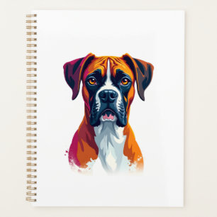 Vintage-Boxer-Hundeporträt-Farbsplash-Pop-Art-Il Planer