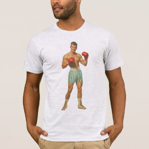 Vintage Boxer in gestreiften Shorts T-Shirt
