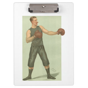 Vintage Boxer mit langen grünen Shorts Klemmbrett
