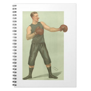 Vintage Boxer mit langen grünen Shorts Notizblock