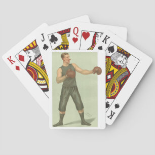 Vintage Boxer mit langen grünen Shorts Spielkarten