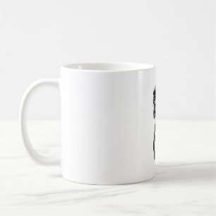 Vintage-Boxerhund in Kappe Monochrome Grafikillust Kaffeetasse