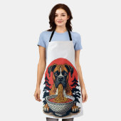 Vintage-Boxerhund isst Ramen japanischer Sonnenunt Schürze (Getragen)