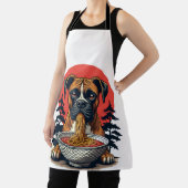 Vintage-Boxerhund isst Ramen japanischer Sonnenunt Schürze (InSitu)