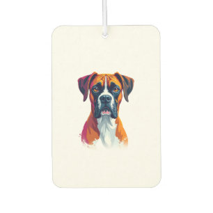 Vintage-Boxerhund-Porträt Farbsplash Pop-Art Il Autolufterfrischer