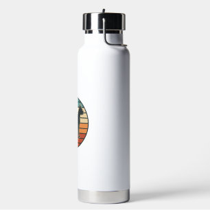 Vintage-Boxerhund-Sonnenuntergangs-Gravur-Vektorde Trinkflasche
