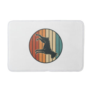 Vintage-Boxerhund-Sonnenuntergangs-Stichvektor-Des Badematte