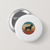 Vintage-Boxerhund-Sonnenuntergangs-Stichvektor-Des Button (Vorne & Hinten)