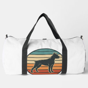 Vintage-Boxerhund-Sonnenuntergangs-Stichvektor-Des Duffle Bag