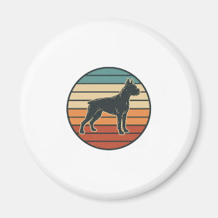Vintage-Boxerhund-Sonnenuntergangs-Stichvektor-Des Magnet