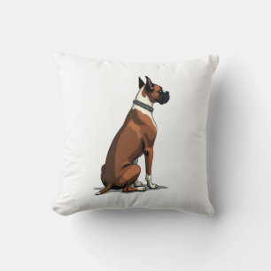 Vintage-Boxerhund von hinten Illustration Braun W Kissen
