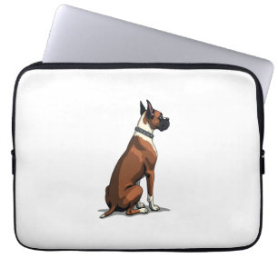 Vintage-Boxerhund von hinten Illustration Braun W Laptopschutzhülle