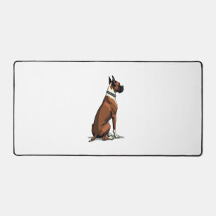 Vintage-Boxerhund von hinten Illustration Braun W Schreibtischunterlage