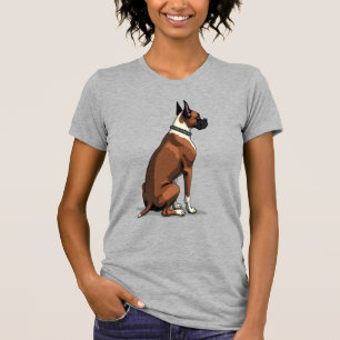 Vintage-Boxerhund von hinten Illustration Braun W T-Shirt