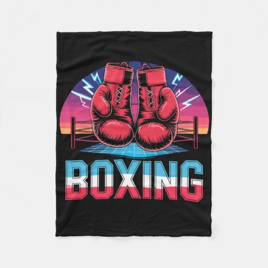 Vintage Boxhandschuhe der 90er Jahre kämpfen Boxer Fleecedecke (Vorderseite)