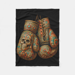 Vintage Boxhandschuhe im mexikanischen Stil Azteke Fleecedecke