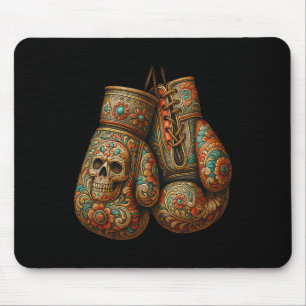 Vintage Boxhandschuhe im mexikanischen Stil Azteke Mousepad