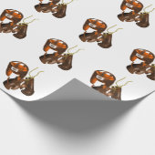 Vintage Boxhandschuhe und Helm Geschenkpapier (Ecke)