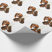 Vintage Boxhandschuhe und Helm Geschenkpapier (Ecke)