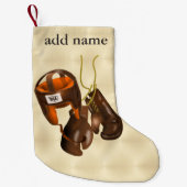 Vintage Boxhandschuhe und Helm Kleiner Weihnachtsstrumpf (Vorderseite)
