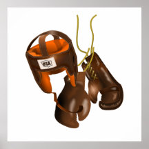 Vintage Boxhandschuhe und Helm