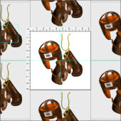 Vintage Boxhandschuhe und Helm Stoff (Kachel)