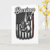 Vintage Boxing American Flag Retro Karte (Gelbe Blume)