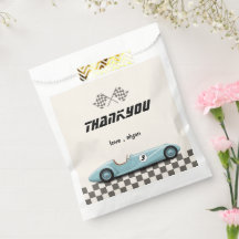 Vintage Boys Retro Blue Race Car Geburtstagsparty