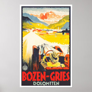 Vintage Bozen Gries car Poster