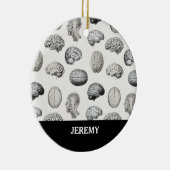 Vintage Brain Anatomy Biology Illustrations Keramik Ornament (Rechts)