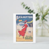 Vintage Brampton Roller Skate-Werbung Postkarte (Stehend Vorderseite)
