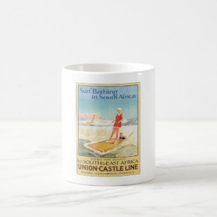 Vintage Brandung, die Südafrika badet Kaffeetasse