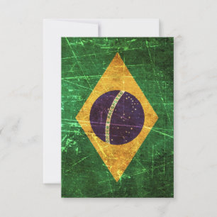 Vintage brasilianische Flagge gekratzt und getrage