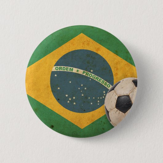 Vintage Brasilien-Flagge Button (Vorderseite)