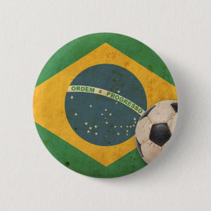 Vintage Brasilien-Flagge Button