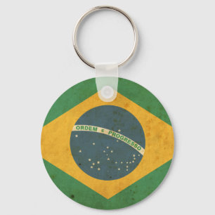 Vintage Brasilien-Flagge Schlüsselanhänger