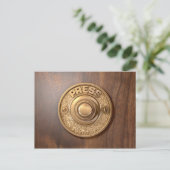 Vintage Brass Doorbell Postkarte (Stehend Vorderseite)